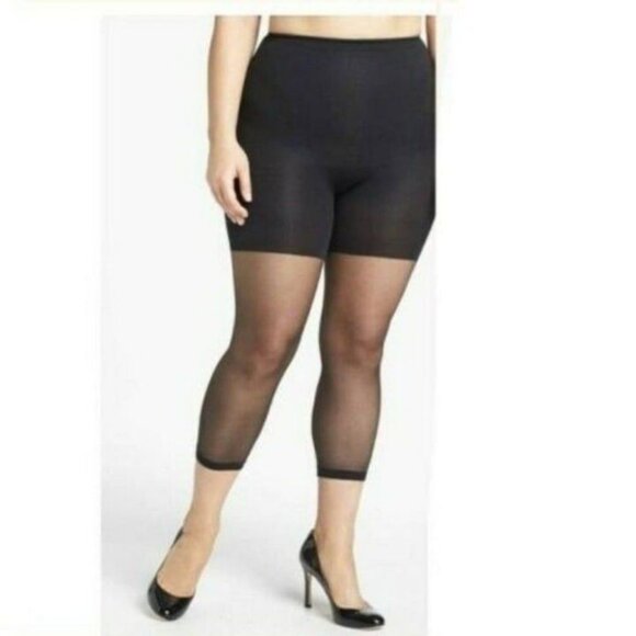 Spanx Womens Footless Higher Power Capri Sheer Hose Not High Waist Size G Black - Picture 8 of 9